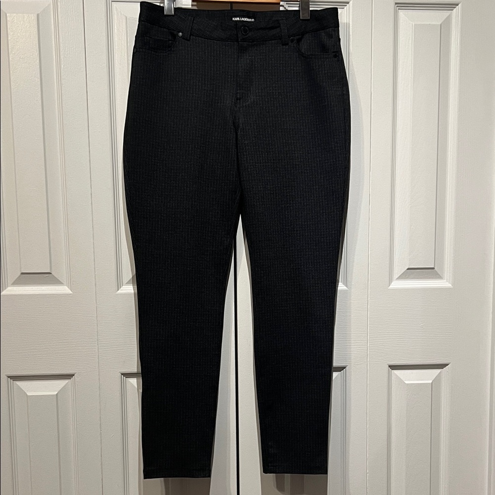 Karl Lagerfeld Black/Grey‎ Pattern Straight Leg Pants Size 10